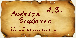 Andrija Biuković vizit kartica